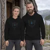 Sudadera con capucha uni, diseño "Vikingo Rabe", con runas Vista previa de la imagen del producto 3