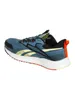 A side view of a blue and yellow athletic shoe. Produktbild-Vorschau