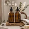 2er Set Seifenspender Braunglas 250ml, wiederbefüllbare Produktbild-Vorschau 2