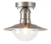 A silver ceiling light fixture with a clear glass dome. Anteprima dell’immagine prodotto