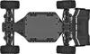 Top-down view of the underside of a black remote-controlled car. Náhľad obrázku produktu