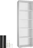 A white bookshelf with included hardware for mounting. Náhled obrázku produktu