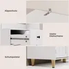 A collage of close-up images showing features of a white sideboard. Náhled obrázku produktu
