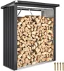 Outsunny Kaminholzregal Außen Stahl 150 x 66,5 x 150 cm Produktbild-Vorschau 1