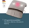 A gray massage cushion with red heating elements and control buttons, set against a white and teal background with marketing text. Anteprima dell’immagine prodotto