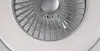 A close-up, overhead view of a ceiling fan with silver blades and a white housing. Podgląd zdjęcia produktu