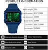 Rechteckige Sportuhr Digital Analog 5ATM wasserdicht Produktbild-Vorschau 2