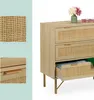 Relaxdays Kommode, 3 Schubladen, Rattan- & Holzoptik, HBT Produktbild-Vorschau 6
