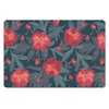 MuchoWow® Mauspad Mousepad Blumen - Rot - Blätter - Muster Produktbild-Vorschau 1