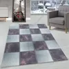 Modern Designer Wohnzimmer Teppich Weicher Kurzflor Kariert Produktbild-Vorschau 1