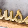 Zuhause Schriftzug L40cm Metall Gold Mango Holz Aufsteller Produktbild-Vorschau 4