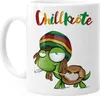 Kaffee-Tasse Chillkröte Schildkröte Rastafrisur Joint Comic Produktbild-Vorschau 2