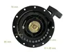 A close-up view of a black recoil starter assembly for a generator, with measurement annotations. Podgląd zdjęcia produktu