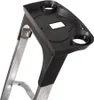 A close-up view of the top part of a ladder with a black plastic accessory tray attached. Podgląd zdjęcia produktu