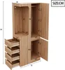 A diagram of a wooden wardrobe with dimensions shown. Voir les images du produit