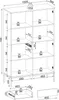 Vitrine Lagos 166 cm 2D1SZ mit LED, Metallfüßen, gerillten Produktbild-Vorschau 7