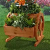 Pflanzkübel mit Wagenräder aus Holz Garten Dekoration Produktbild-Vorschau 5