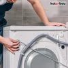 A person is shown installing or connecting a hose to the back of a washing machine. Produktbild-Vorschau