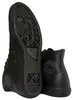 A pair of black leather Converse Chuck Taylor high-top sneakers shown from the back and side. Produktbild-Vorschau