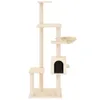 vidaXL Kratzbaum mit Sisal-Kratzsäulen Creme 142 cm Produktbild-Vorschau 3