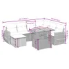8-tlg. Garten-Sofagarnitur - mit Kissen Schwarz Poly Rattan Produktbild-Vorschau 3