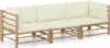 vidaXL 3-tlg. Garten-Lounge-Set mit Cremeweißen Kissen Produktbild-Vorschau 7
