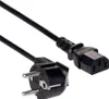 A black power cord with two different types of plugs on either end, shown against a white background. Náhľad obrázku produktu