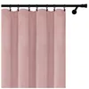 A pink curtain hanging from a black curtain rod. Podgląd zdjęcia produktu