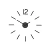 A black modern wall clock with minimalist hour markers and a black center. Produktbild-Vorschau