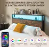 Úložná postel COSTWAY 200x140 cm, manželská postel s LED Náhled obrázku produktu 5