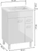 Stamar Badezimmerschrank mit Waschbecken Stehend 60cm Weiß Produktbild-Vorschau 6
