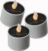 LED Solar Teelichter - orange flackernde LED - Lichtsensor - H: 6cm/D: 5,2cm - für Außen - 3er Set Produktbild-Vorschau