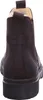 The back view of a brown Chelsea boot with a faux fur lining. Produktbild-Vorschau