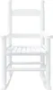 A white wooden rocking chair for children is shown from the front. Náhľad obrázku produktu