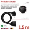 Prodlužovací kabel 1,5 m / 1 zásuvka / černý / PVC / 1 mm2 Produktbild-Vorschau