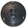 The underside of a black circular component with gold screw inserts and a central connector. It appears to be a part for a robotic lawnmower. Anteprima dell’immagine prodotto