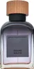 A perfume bottle with a wooden cap and a gray label. Anteprima dell’immagine prodotto