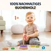 MERLE TOYS® Stapelturm Holz, 100% Öko, Stapelturm 1 Jahr Produktbild-Vorschau 2