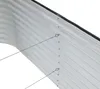Close-up of a corrugated metal raised garden bed with wires attached to eyelets. Produktbild-Vorschau