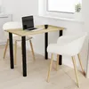 A modern dining set with a wooden table and two white chairs in a bright room with a window. Náhled obrázku produktu