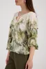 monari Bluse 620 olive gemust 46 Produktbild-Vorschau 3