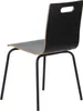 A black conference chair with a laminated plywood seat and backrest, shown from the back. Produktbild-Vorschau