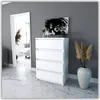 Kommode mit 4 Schubladen Weiß Matt 60x33,5x92,5 Sideboard Produktbild-Vorschau 6