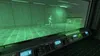 A futuristic laboratory or testing facility with a holographic display and a running figure. Produktbild-Vorschau