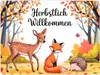 Herbstlich Willkommen Metallschild XL in 21x28 cm mit Produktbild-Vorschau 1