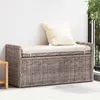 vidaXL Sitzbank mit Stauraum mit Kissen Grau 110 x 40 x 50 Produktbild-Vorschau 2