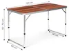 Tavolino da campeggio pieghevole, piano marrone, 120x60 cm, Anteprima dell’immagine prodotto 10