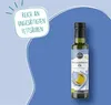 A bottle of black cumin oil is shown against a blue background with a marketing callout. Produktbild-Vorschau