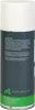 A white spray can with text and a logo on a dark gray background, with a green band at the bottom. Produktbild-Vorschau