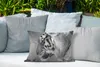 MuchoWow® Outdoor Kissen - Tiger - Tiere - Schwarz - Weiß - Produktbild-Vorschau 4
